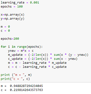 Gradient Descent Equations