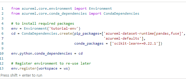 Configure Conda Environment in Azure ML Configure Conda Environment in Azure ML